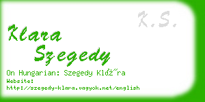 klara szegedy business card